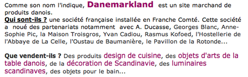 Boutique danoise Danemarkland