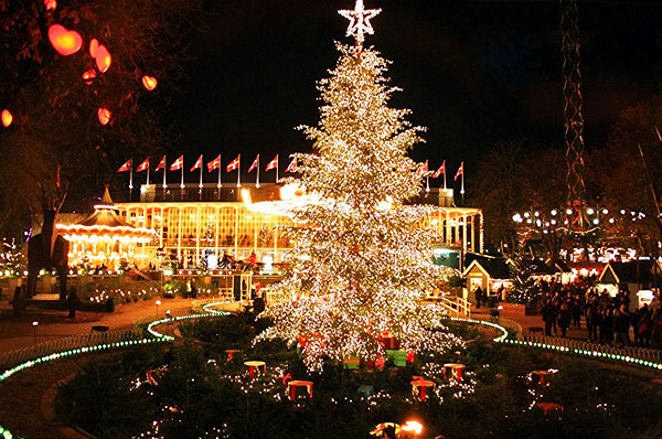 Sapin de Noël à Tivoli Copenhague