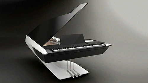 Piano design Peugeot Pleyel ouvert face