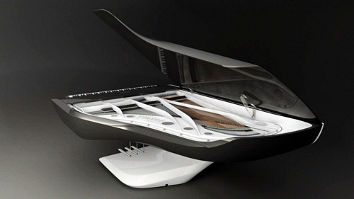 Piano design Peugeot Pleyel ouvert